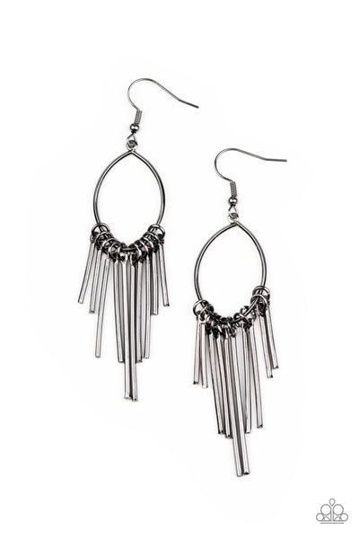 Paparazzi Mood Swing - Black Earrings