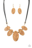 Paparazzi Natures Finest Cork Necklace - Gold - Veronica's Jewelry Paradise, LLC
