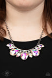 Paparazzi Never SLAY Never - Multi Marquise Teardrop Iridescent Necklace
