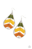 Paparazzi Nice Threads - Multi Olive Branch Mustard Earrings
