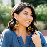 Paparazzi Nice Threads - Multi Olive Branch Mustard Earrings