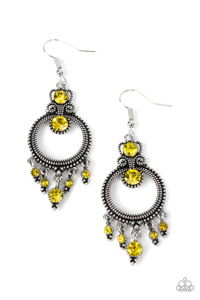 Paparazzi Palace Politics - Yellow Earrings