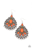 Paparazzi Peacock Prance - Orange Earrings