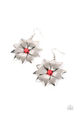 Paparazzi Pinwheel Prairies - Red Flower Earrings