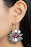 Paparazzi Pinwheel Prairies - Red Flower Earrings