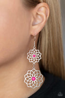 Paparazzi Posh Posy - Pink Floral Earrings