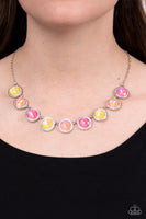 Paparazzi Queen of the Cosmos - Yellow Iridescent Necklace