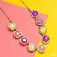 Paparazzi Queen of the Cosmos - Yellow Iridescent Necklace