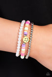 Paparazzi Run a SMILE - Purple Yellow Smiley Face Bracelets