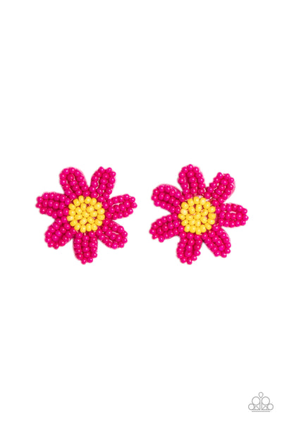 Paparazzi Sensational Seeds - Pink Seed Bead Petals Earrings