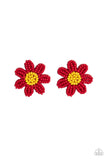 Paparazzi Sensational Seeds - Red Seed Bead Petals Earrings