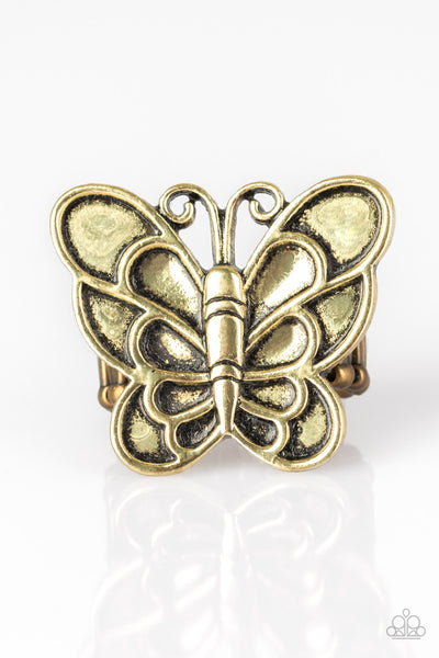 Paparazzi Sky High Butterfly - Brass - Veronica's Jewelry Paradise, LLC