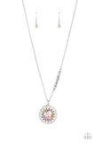 Paparazzi Sundial Dance - Orange Pendant Iridescent Necklace
