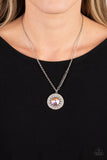 Paparazzi Sundial Dance - Orange Pendant Iridescent Necklace