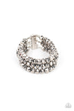 Paparazzi Supernova Sultry - Silver Hematite Crystal-like Magnetic Bracelet