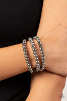 Paparazzi Supernova Sultry - Silver Hematite Crystal-like Magnetic Bracelet