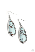 Paparazzi TEARDROP-Dead Dynasty - Blue Marbled Earrings