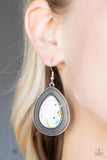 Paparazzi Terrazzo Tundra - Multi White Teardrop Earrings