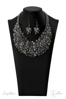 Paparazzi Zi Necklace Collection 2022 The Tanger - Crystal-Like Beads Iridescent or hypnotic Oil Spill finish Necklace