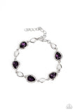 Paparazzi Timelessly Teary - Purple Rhinestone Bracelet