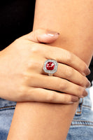 Paparazzi Title Match - Red Oversized Gem Ring