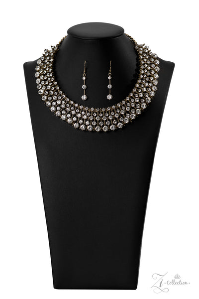 Paparazzi ZI COLLECTION 2022 Undeniable- Brass Rhinestone Necklace