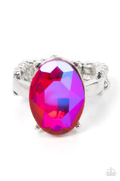 Paparazzi Updated Dazzle - Pink Iridescent Gem Ring