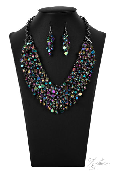 Paparazzi Vivacious Zi necklace Oil Spill Beads and GunMetal - Veronica's Jewelry Paradise, LLC