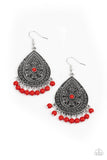 Paparazzi Blossoming Teardrops - Red - Veronica's Jewelry Paradise, LLC
