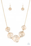 Paparazzi Rosy Rosette- Gold - Veronica's Jewelry Paradise, LLC