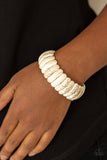 Paparazzi Peacefully Primal - White - Veronica's Jewelry Paradise, LLC